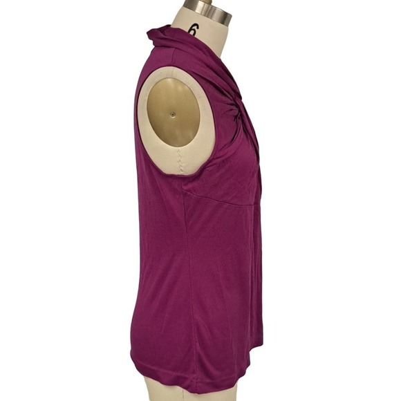 Banana Republic purple Silk Twist front top size Large petite - Picture 2 of 6